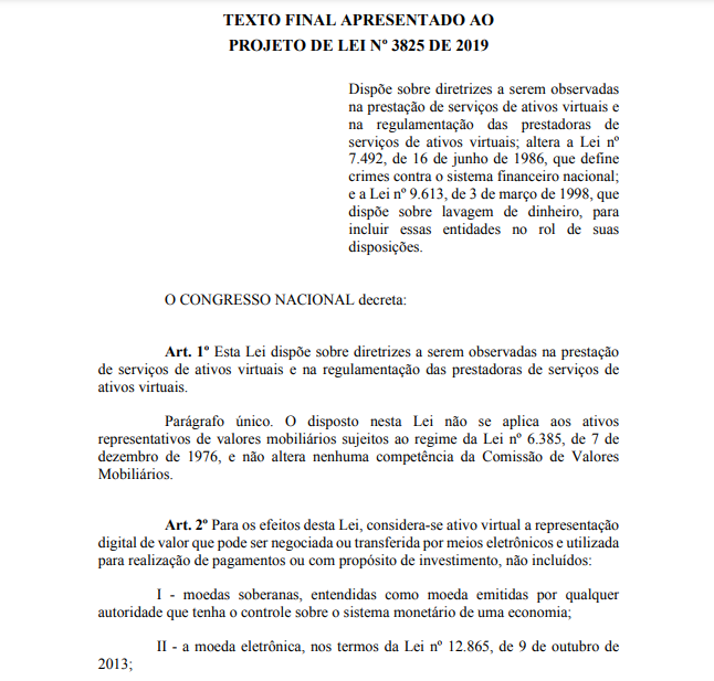 Bill to regulate crypto in Brazil for first time heads to Senate vote