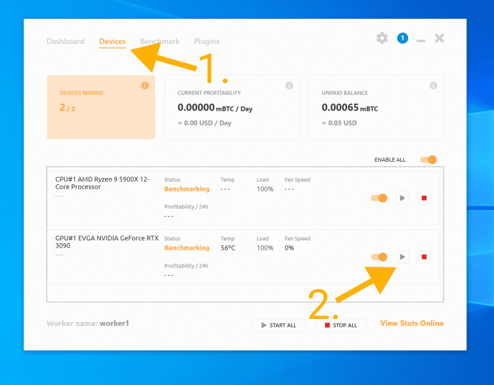Rozhranie nastavenia ťažby