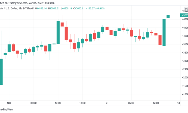 Bitcoin casts off dip, climbs past $45K as Fed signals rate hike coming in March