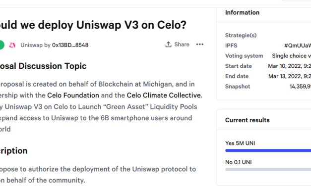 Celo foundation proposes to deploy Uniswap V3 on its native blockchain