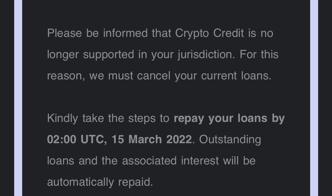 Crypto.com gives users in excluded countries one week to repay loans