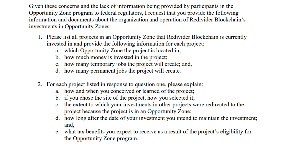 Senate Finance Committee Chair probes “lack of safeguards” in crypto tax incentives