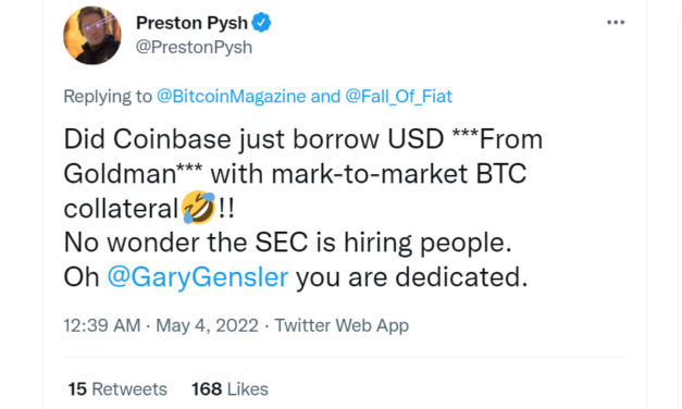 Coinbase took out the first Bitcoin-backed loan from Goldman Sachs