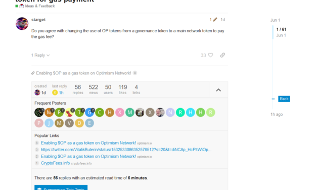 Vitalik shows support for Optimism’s governance structure and OP gas proposal