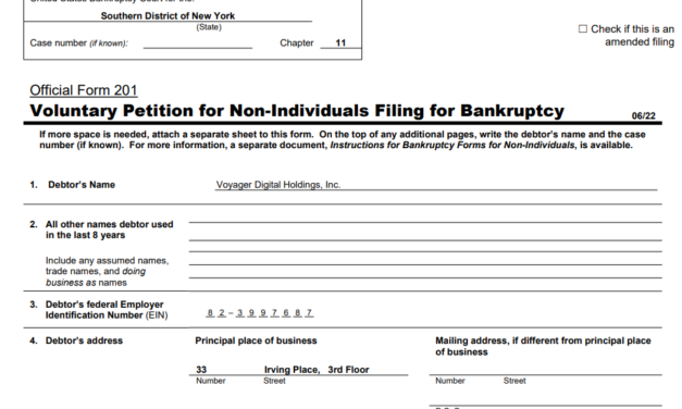 Voyager Digital files for Chapter 11 bankruptcy, proposes recovery plan
