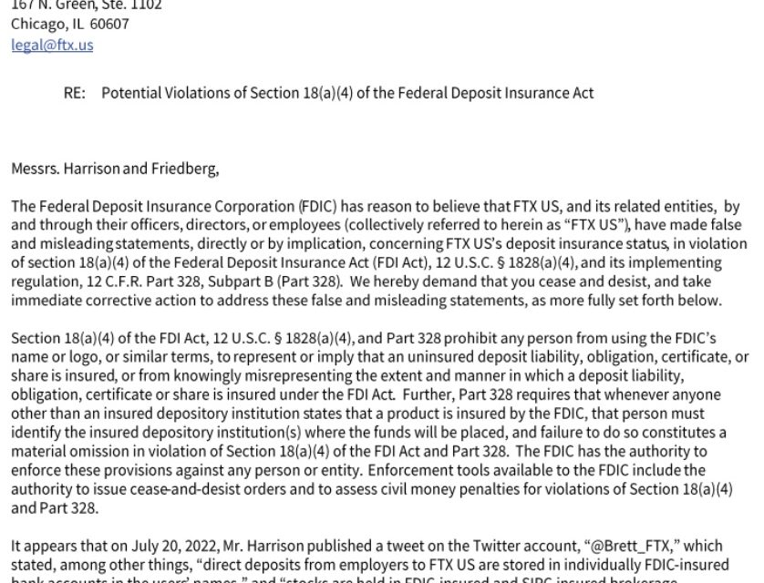 FDIC-FTX spat is another reason for investors to self-custody their funds
