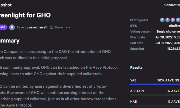 Aave DAO approving overcollateralized stablecoin splits crypto community