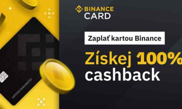 Získaj šancu na 100% cashback za úhradu s Binance VISA kartou!