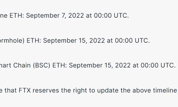FTX to halt Ethereum trades on Arbitrum, Solana, BSC for the ETH Merge