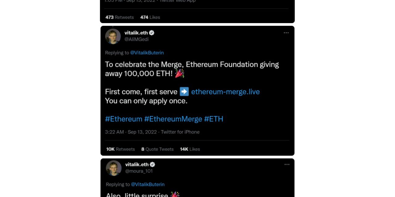 Vitalik Buterin impersonators ramp up ETH phishing ahead of The Merge