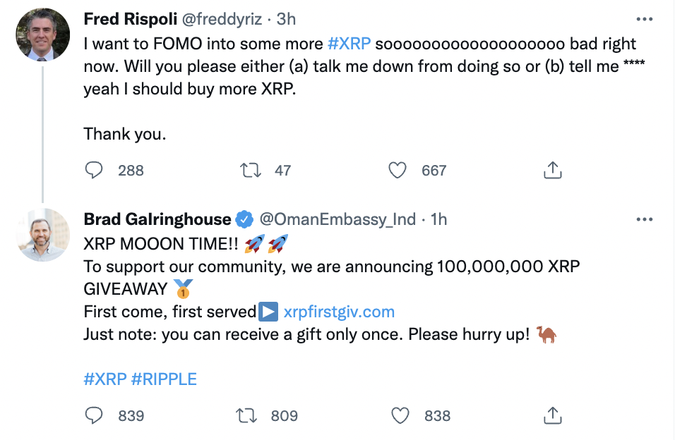 Oman's Indian embassy Twitter account compromised to promote XRP scam