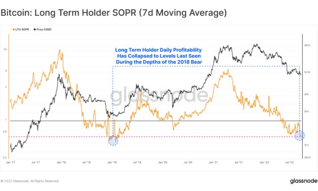 Bitcoin profitability for long-term holders decline to 4-year low: Data