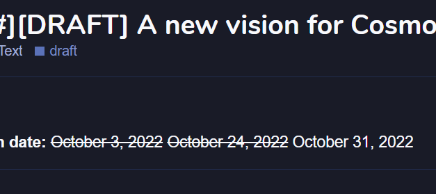 Cosmos Hub postpones vote date following white paper revision
