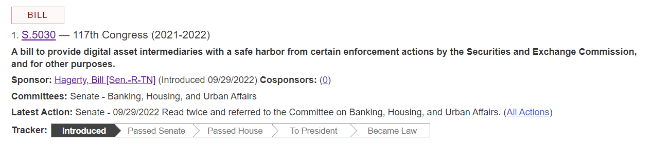 US senator bill seeks to cushion crypto exchanges from SEC enforcement actions
