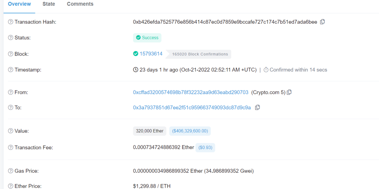 Crypto.com accidentally sends 320k ETH to Gate.io, recovers funds days after