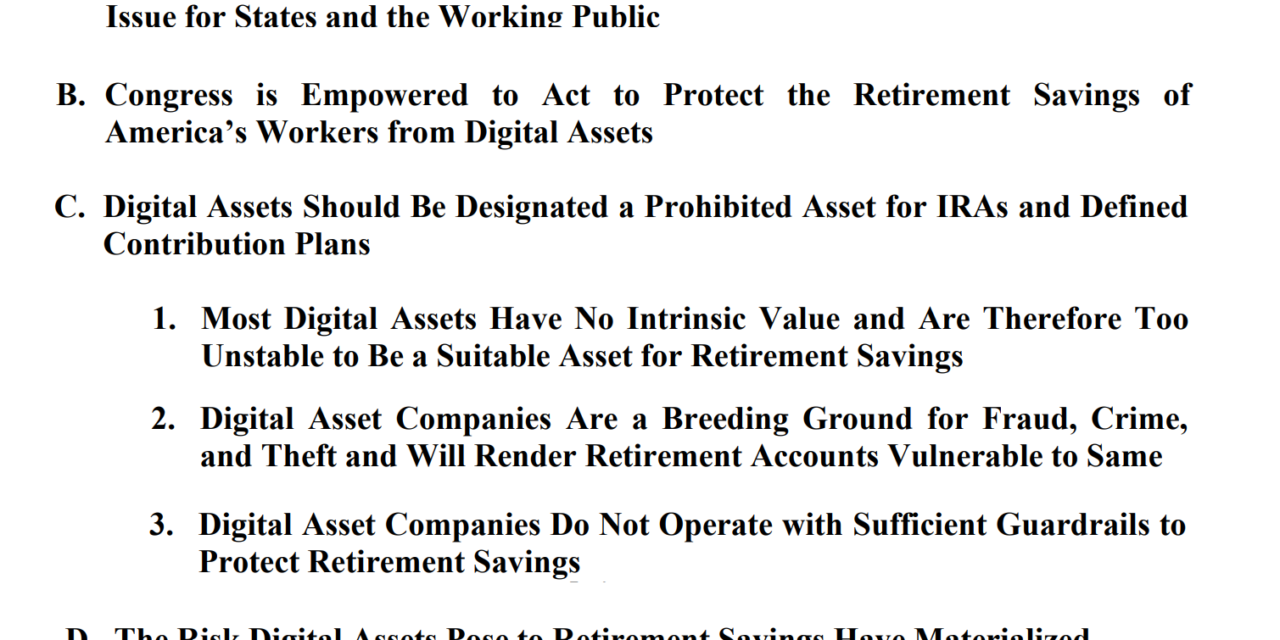 New York AG pushes prohibition of crypto purchases via retirement funds