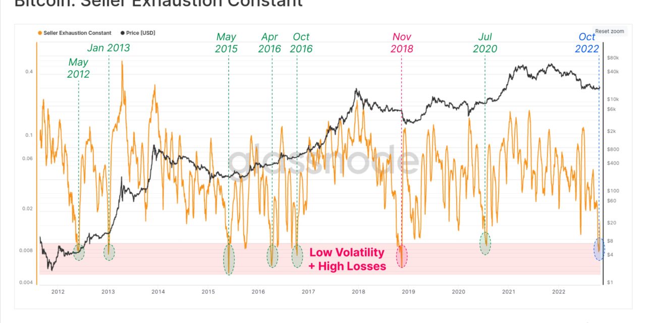 Bitcoin seller exhaustion hits 4-year low in 'typical' bear market move