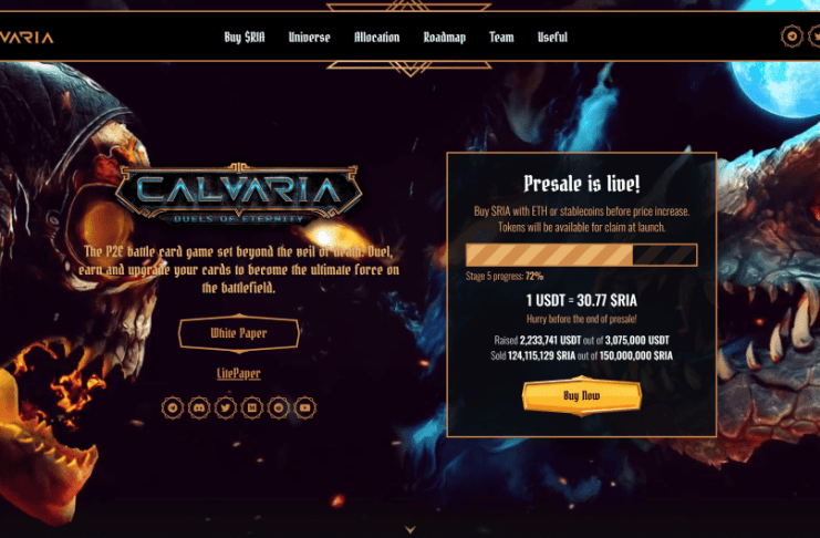 Calvaria ICO vyzbiera 2 milióny dolárov – kúpte si túto play-to-earn hru a zarobte kryptomeny teraz, zostáva len 33 % tokenov