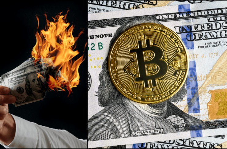 Dolár stráca hodnotu 3-krát rýchlejšie ako bitcoin