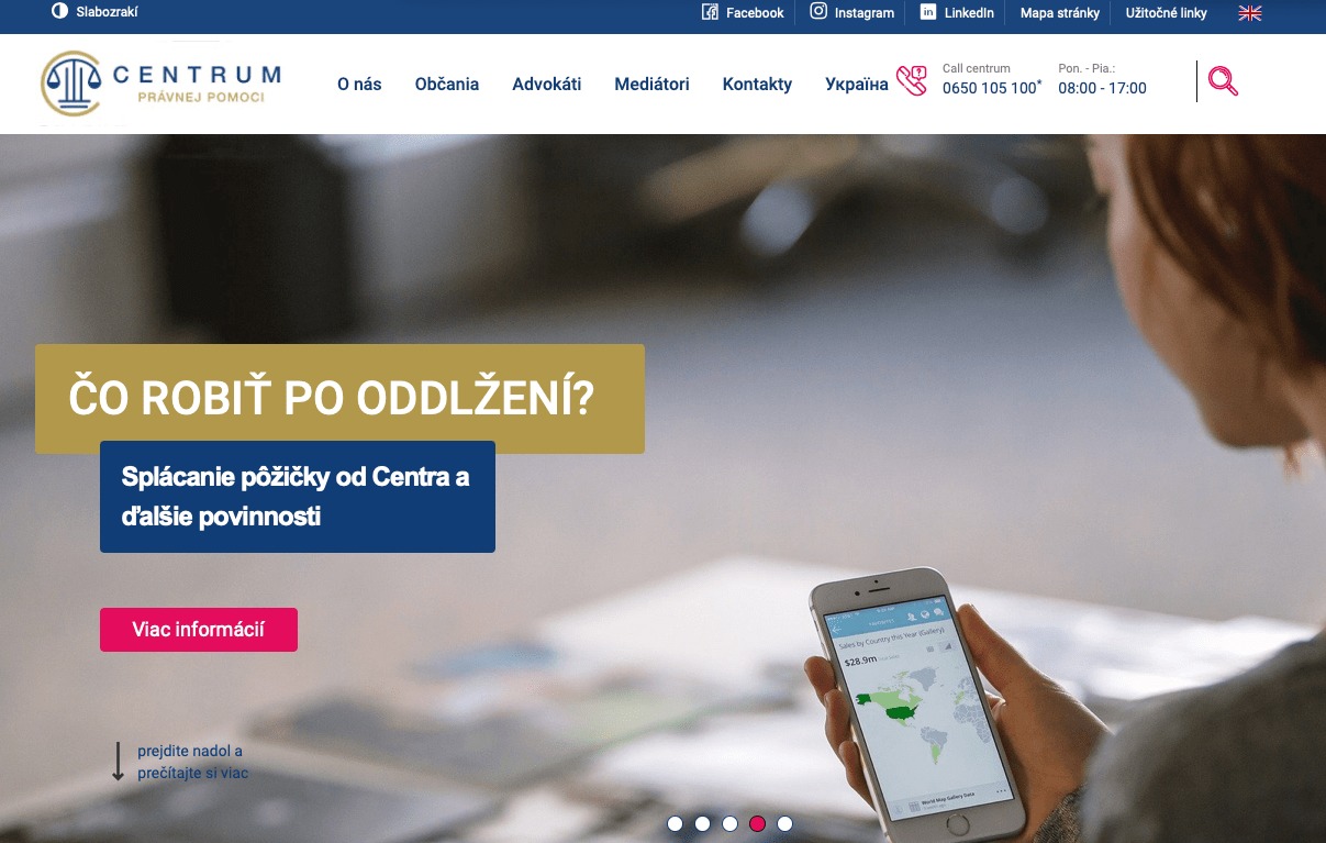 Web Centra právnej pomoci