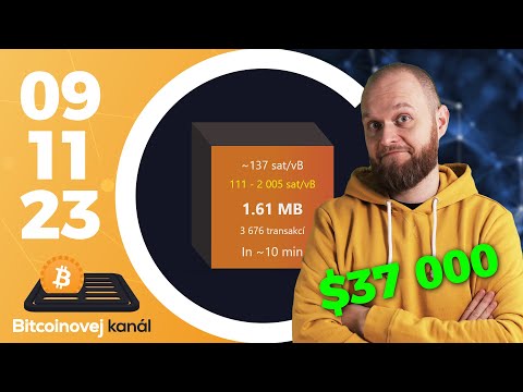 Bitcoin útočí na $37 000 📈| Vysoké poplatky 🤑| Binance a self-custody 🔐 – CEx 09/11/2023