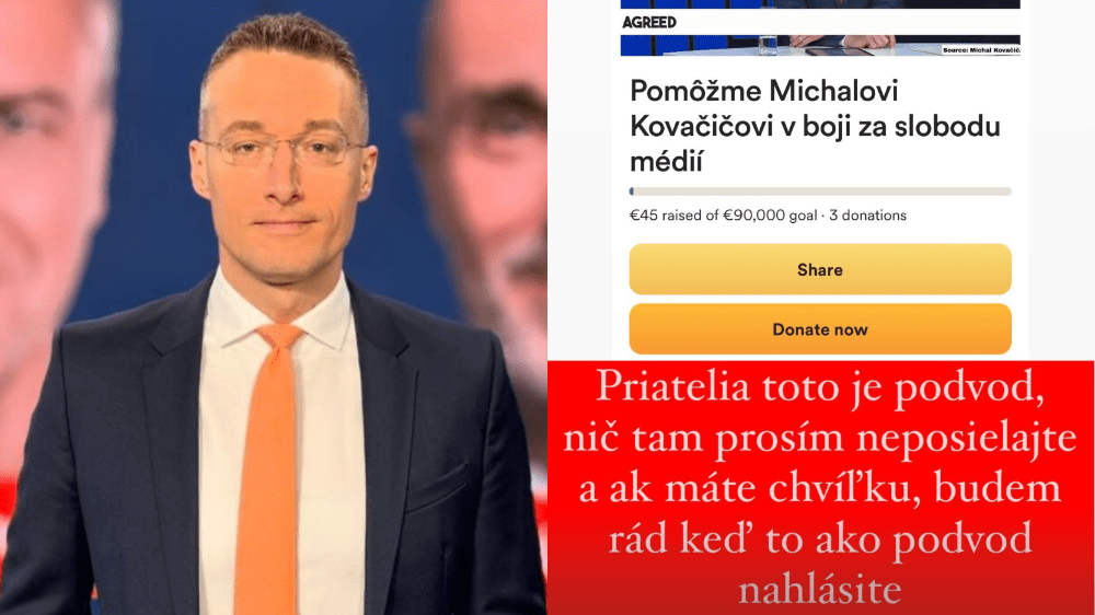 Falošná zbierka žiada 90 000 EUR v mene Michala Kovačiča. Nič tam neposielajte, varuje