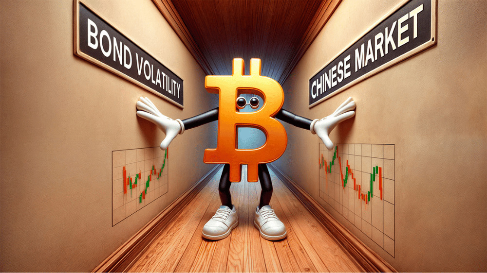 Bitcoin (BTC) uviazol v rozmedzí uprostred volatility dlhopisov a poklesu čínskeho trhu