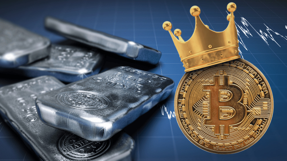Bitcoin oficiálne prekonal hodnotu všetkého striebra na svete