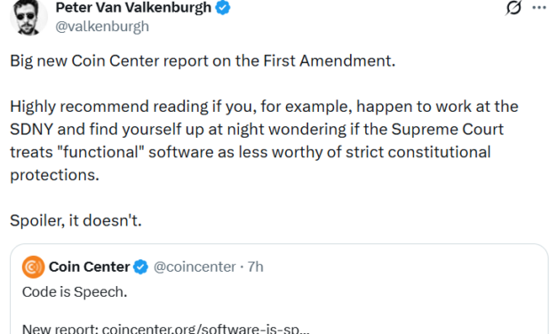 Code is ‘functional’ free speech under the First Amendment: Coin Center