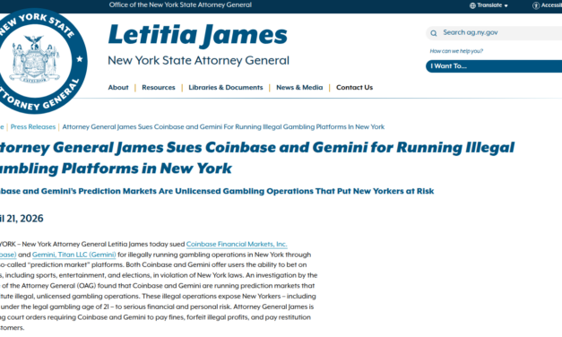 New York targets Coinbase, Gemini in fresh crackdown on prediction markets