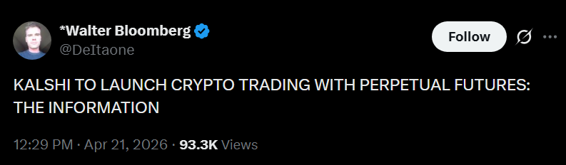 Kalshi mulls crypto expansion with perpetual futures launch: Report