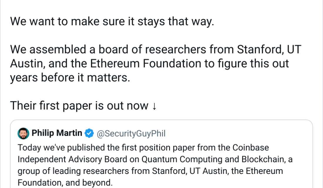 Coinbase highlights Algorand, Aptos' work to mitigate quantum threat