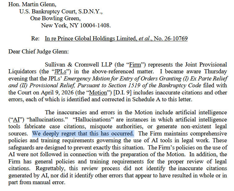 US law firm apologizes after AI hallucinations made it to a legal filing