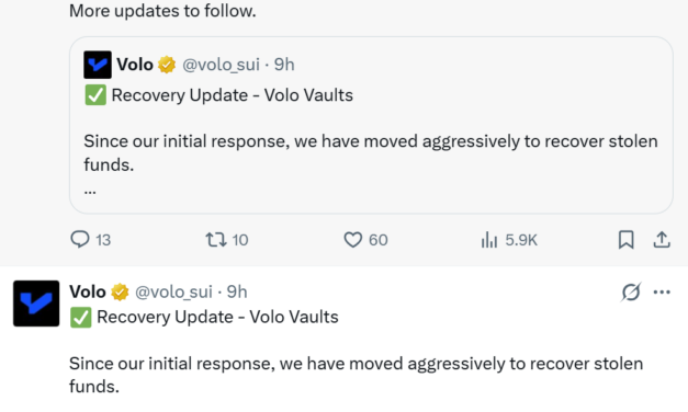Another DeFi protocol hacked as Sui-based Volo hit by $3.5M exploit