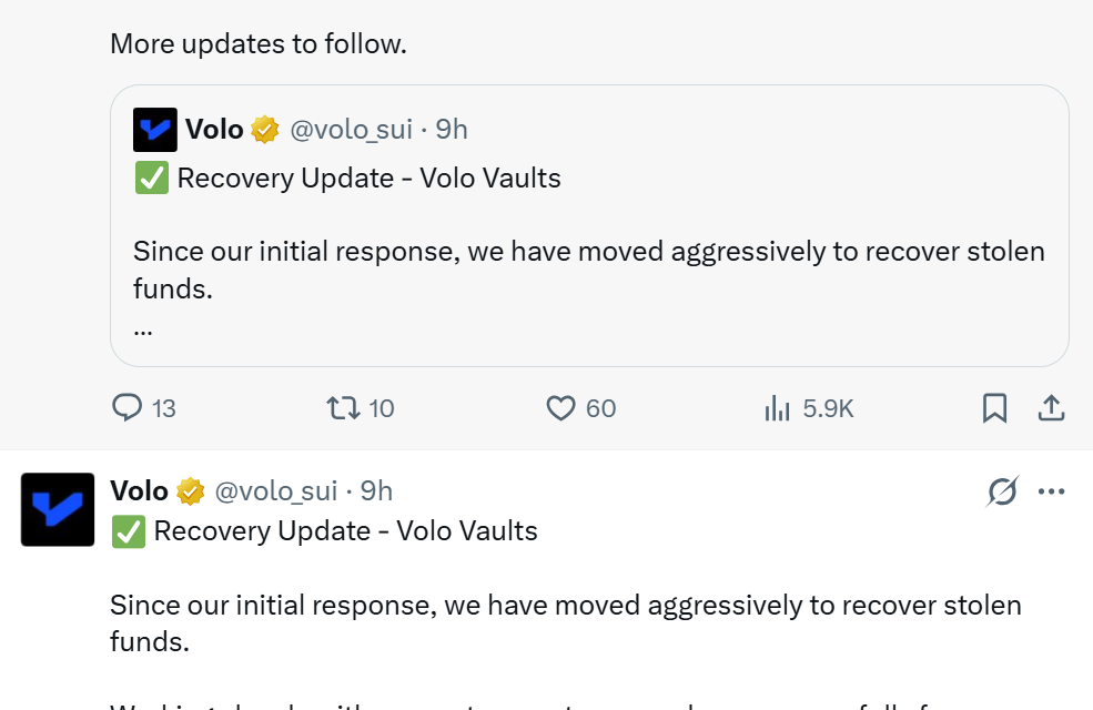 Another DeFi protocol hacked as Sui-based Volo hit by $3.5M exploit