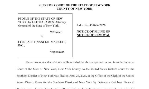 Coinbase shifts New York prediction markets fight to federal court