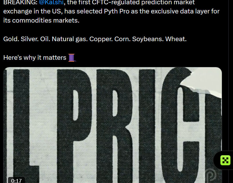 Pyth Network to determine outcomes in Kalshi’s commodities expansion