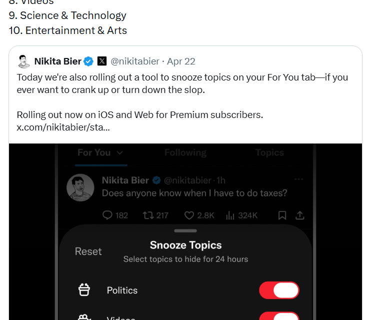 Crypto becomes most muted topic on X, and AI slop may be the culprit