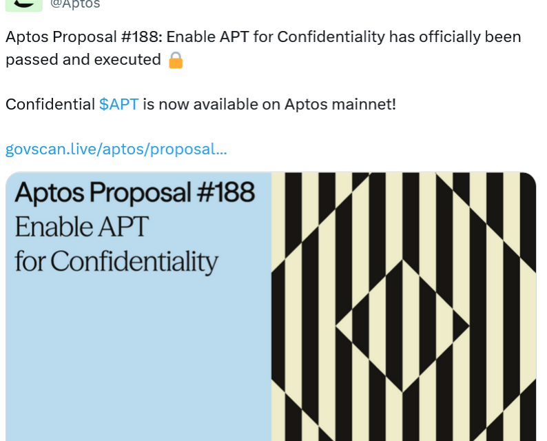 Aptos says its new privacy coin seeks to fix one of crypto’s biggest trade-offs