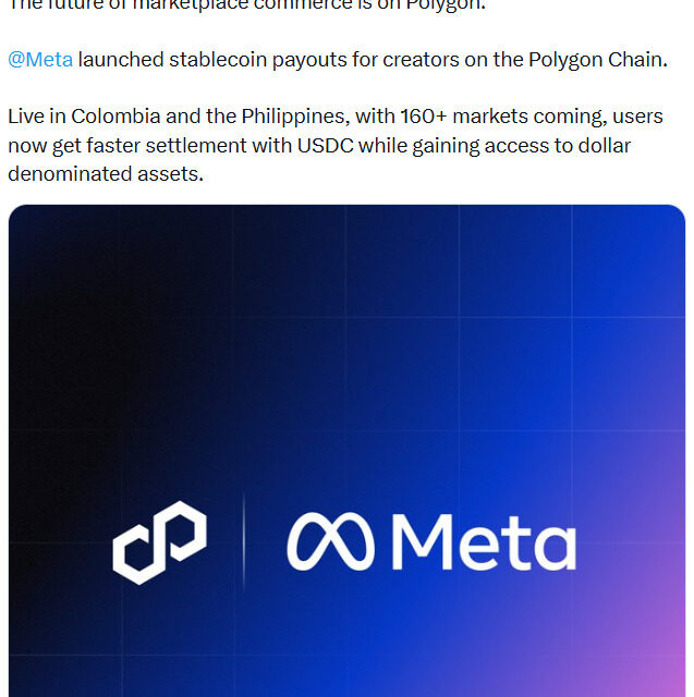 Meta rolls out stablecoin payouts for creators in Philippines, Colombia