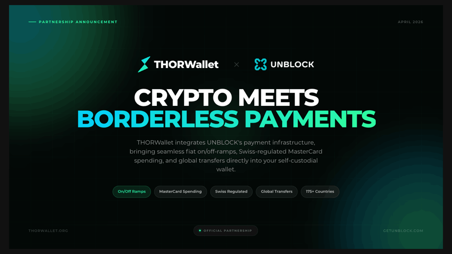 THORWallet partners with Unblock to expand global non-custodial Mastercard access
