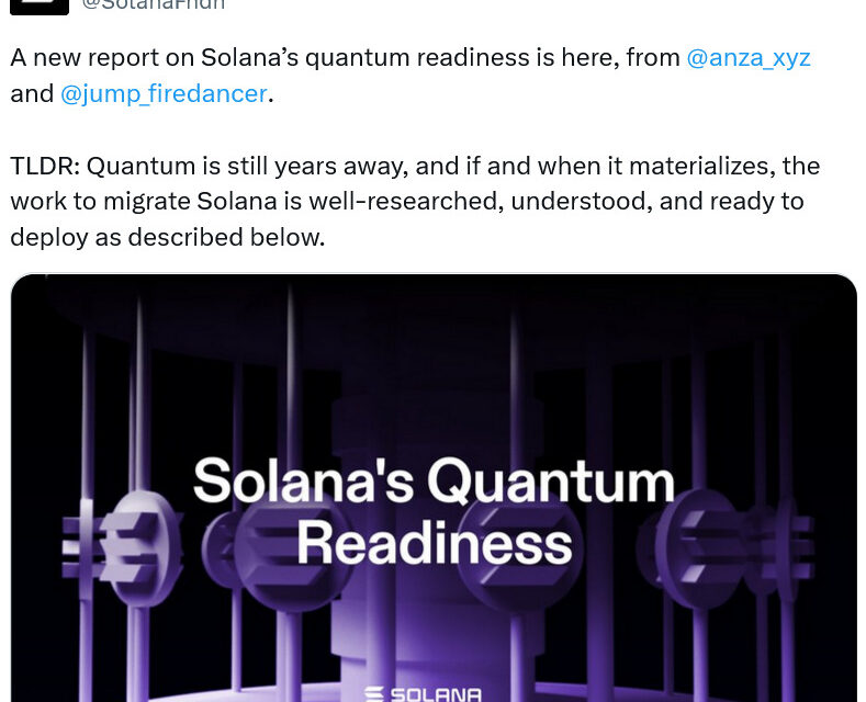 Solana clients Anza and Firedancer introduce post-quantum solution Falcon