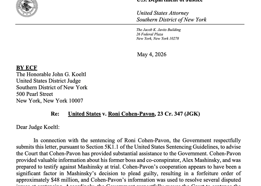 US prosecutors ask for leniency for ex-Celsius exec, citing cooperation