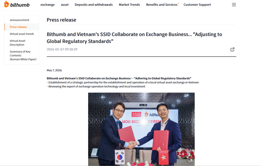 Bithumb enters Vietnam crypto license race with SSI Digital deal
