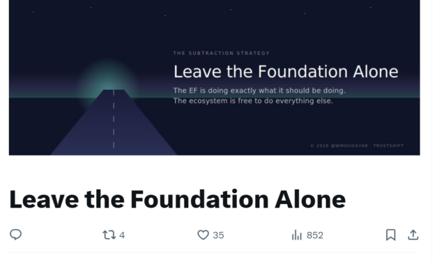 Blockchain researcher defends Ethereum Foundation, says it’s ‘exactly’ doing its job