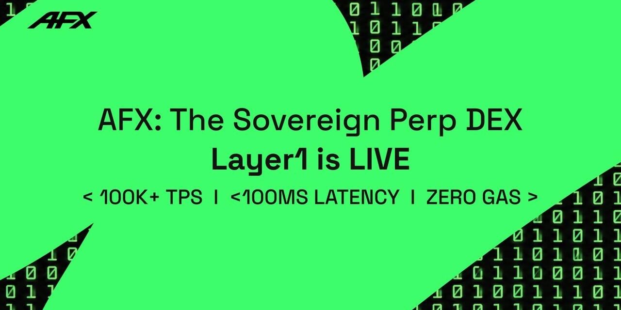AFX launches sovereign Layer 1, providing an optimized execution environment for on-chain perp DEXes