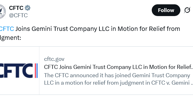 CFTC seeks to reverse settlement deal with Gemini