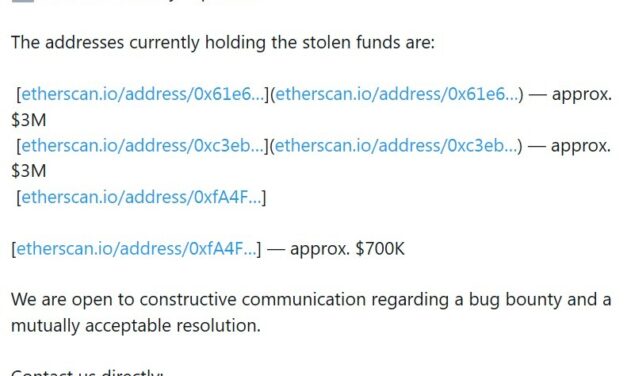 TrustedVolumes hit by $6.7M exploit as 1inch denies breach