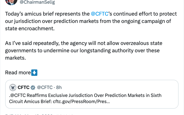 CFTC backs prediction market Kalshi in appeals court fight against Ohio