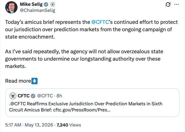 CFTC backs prediction market Kalshi in appeals court fight against Ohio
